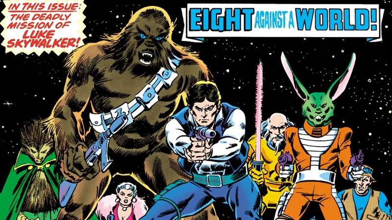 El arte para Star Wars #8 que muestra los Star-Hoppers de Aduba-3. Imagen: Gil Kane y Tony DeZuniga (Marvel Comics)